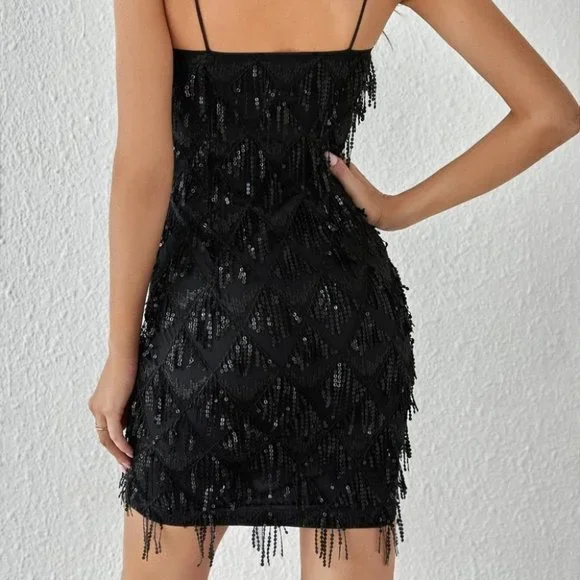 Black Womens Cami Dress - Picture 2 of 4